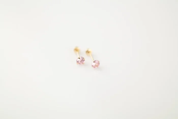 BROQUEL ADA PINK ORO 10K ZIRCONIA ROSA 3MM - Imagen 3