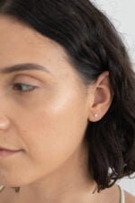 BROQUEL AINARA ORO 10K ZIRCONIA 4 MM - Imagen 2