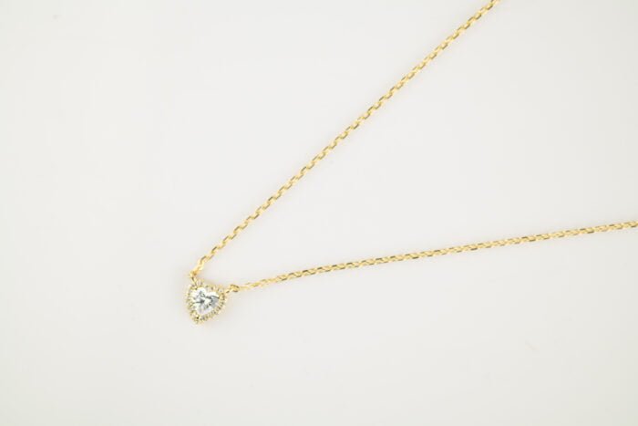 GARGANTILLA GALILEA PLATA BAÑO ORO ZIRCONIAS CORAZON - Imagen 3