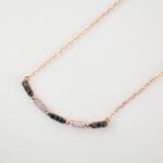 GARGANTILLA ORO ROSA 10K DIAMANTES NEGROS CORTE BRILLANTE .20CT
