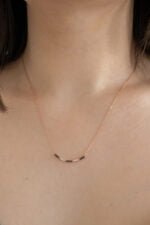 GARGANTILLA ORO ROSA 10K DIAMANTES NEGROS CORTE BRILLANTE .20CT - Imagen 3