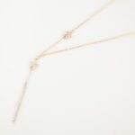 GARGANTILLA GINEBRA ORO 10K ESTRELLA C/ ZIRCONIAS Y BARRA LARGA