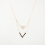 GARGANTILLA GENESIS TRIANGULOS ZIRCONIAS ORO 10K