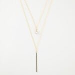 GARGANTILLA GRISEL ZIRCONIA Y BARRA LISA ORO 10K