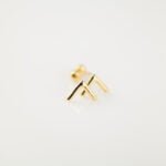 PAR BROQUEL KANTE PLATA BAÑO ORO FLECHA LISA