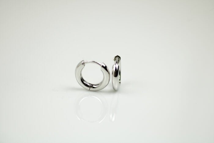 PAR ARRACADAS GRUESAS PLATA BAÑO RODIO - Imagen 3