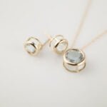 GARGANTILLA ORO 14K ACUAMARINA BISEL CORTE BRILLANTE 2CT