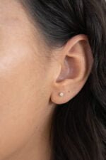 PAR ARETES ORO 14K DIAMANTES CORTE BRILLANTE .20CT - Imagen 3