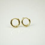 ARRACADAS TUBO 8MM LISA TUBO PLATA BAÑO ORO