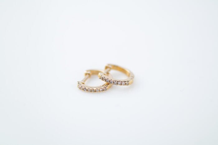 ARRACADAS ORO 14K DIAMANTES .07CT - Imagen 3