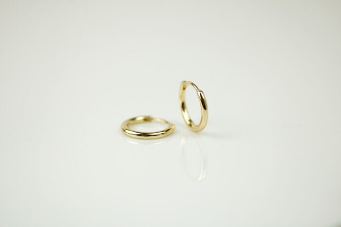 ARRACADAS 10 MM TUBO LISAS PLATA BAÑO ORO - Imagen 3