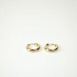 ARRACADAS GRUESAS 12MM LISAS PLATA BAÑO ORO