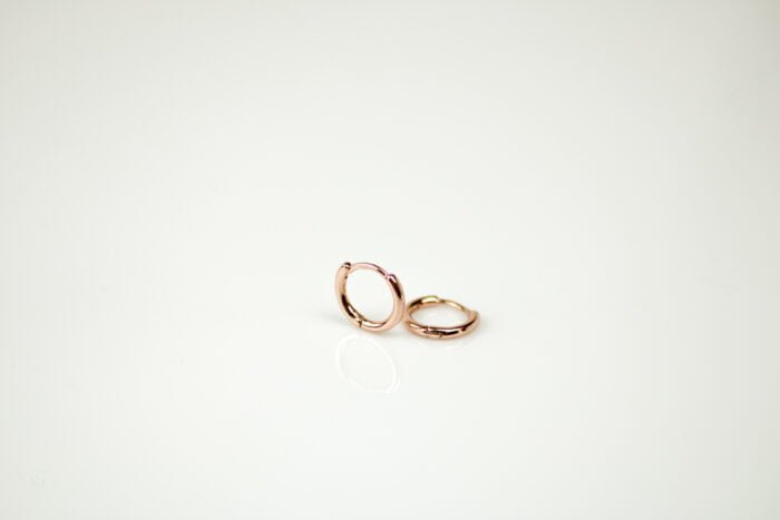 ARRACADAS 10MM LISAS PLATA BAÑO ORO ROSA - Imagen 2