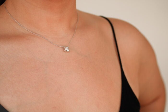 GARGANTILLA ZIRCONIA 7MM UÑAS PLATA BAÑO RODIO - Imagen 2