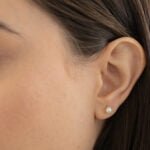 BROQUEL ARIEL ORO 14K PERLA 4MM