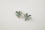 PAR ARETES ORO 10K BLUE TOPAZ CORTE MARQUIS