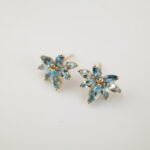 PAR ARETES ORO 10K BLUE TOPAZ CORTE MARQUIS