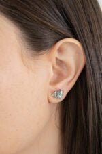 PAR ARETES ORO 10K BLUE TOPAZ CORTE MARQUIS - Imagen 3