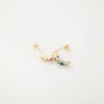 MEDIA ARRACADA AURA ORO 10K ZIRCONIA COLORES