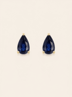 Par aretes zafiro oro 14k corte pera