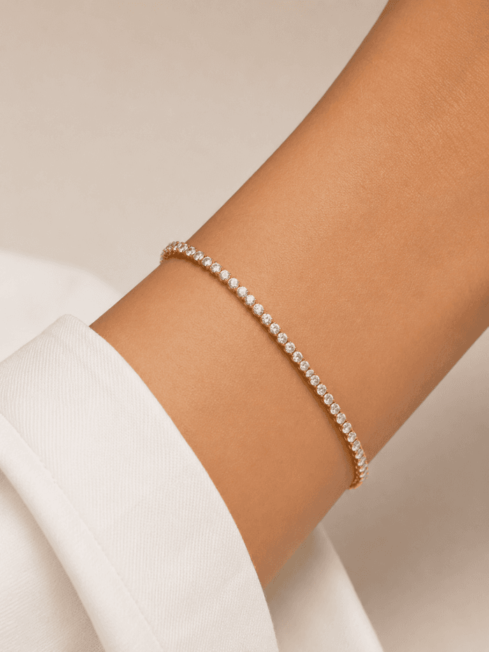 Pulsera tennis zirconias oro 10k - Imagen 2