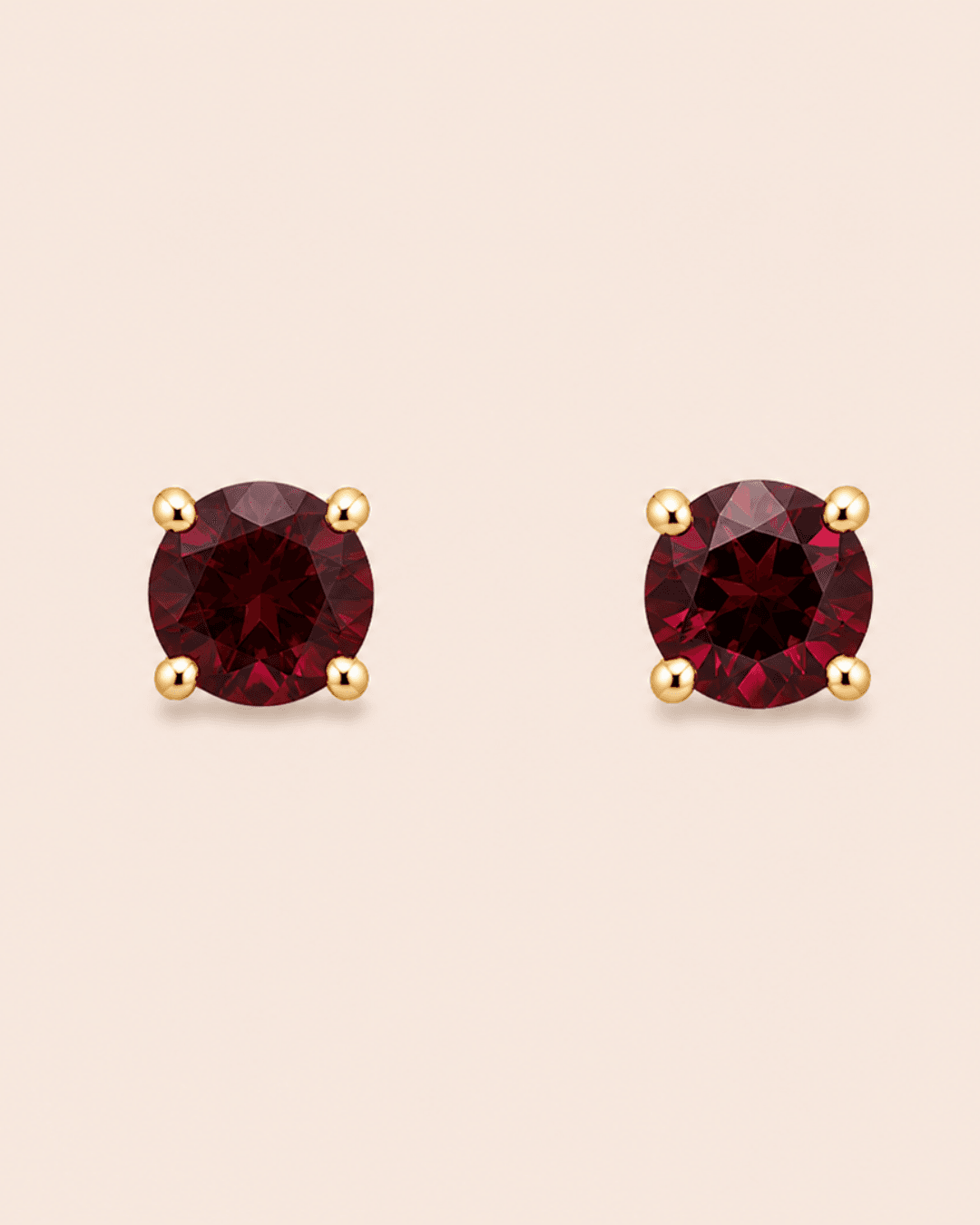 KMD052-1 BROQUEL 1PZA ORO 14K RUBI .43CT - Imagen 1
