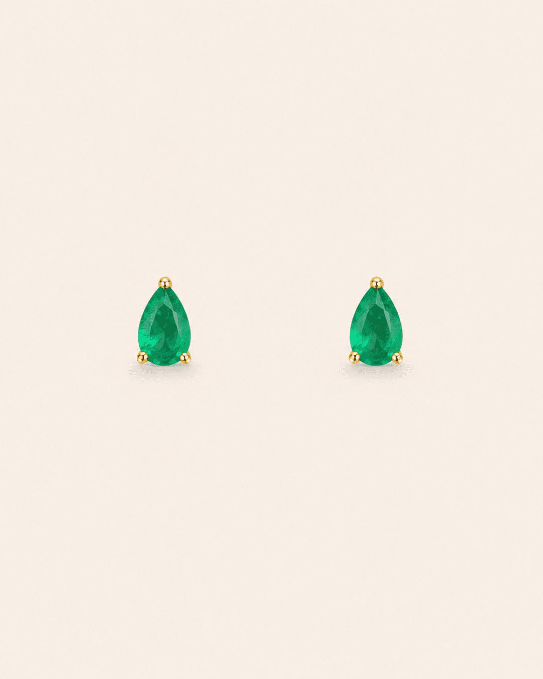 KMD14-1 PAR ARETES ORO 14K ESMERALDA CTE PERA 6X4 1CT - Imagen 1