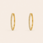 ARRACADA 1 PZA ORO 14K DIAMANTES NAT 5 PTS 1 LINEA 1CM DIAMETRO