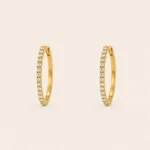 ARRACADA 1 PZA ORO 14K DIAMANTES NAT 5 PTS 1 LINEA 1CM DIAMETRO