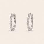 ARRACADAS 1 PZA ORO BLANCO 14K DIAMANTE NAT 3PTS 8MM DIAMETRO