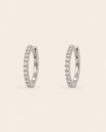 ARRACADAS 1 PZA ORO BLANCO 14K DIAMANTE NAT 3PTS 8MM DIAMETRO