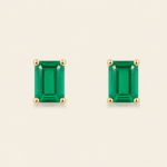 PAR ARETES ORO 10K TURMALINA CTE ESMERALDA 7X5MM 2CTS