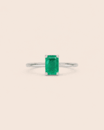 ANILLO ORO BLANCO 14K ESMERALDA .45CT