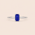 ANILLO ORO BLANCO 14K ZAFIRO .45CT