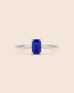 ANILLO ORO BLANCO 14K ZAFIRO .45CT