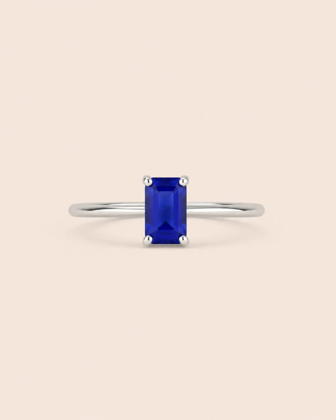 ANILLO ORO BLANCO 14K ZAFIRO .45CT - Imagen 1