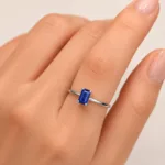 ANILLO ORO BLANCO 14K ZAFIRO .45CT - Imagen 2