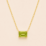 GARGANTILLA PERIDOTO CTE ESMERALDA 6X4 ORO 14K