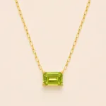 GARGANTILLA PERIDOTO CTE ESMERALDA 6X4 ORO 14K