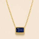 GARGANTILLA ZAFIRO BISELADO HORIZONTAL 5X7 ORO 14K