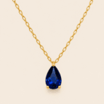 GARGANTILLA ZAFIRO GOTA 6X4 ORO 14K